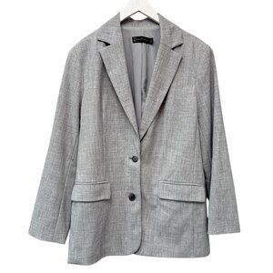 New York & Company Womens Blazer Size Medium Heather Gray
